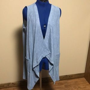 NWOT Long Denim Color Knit Vest